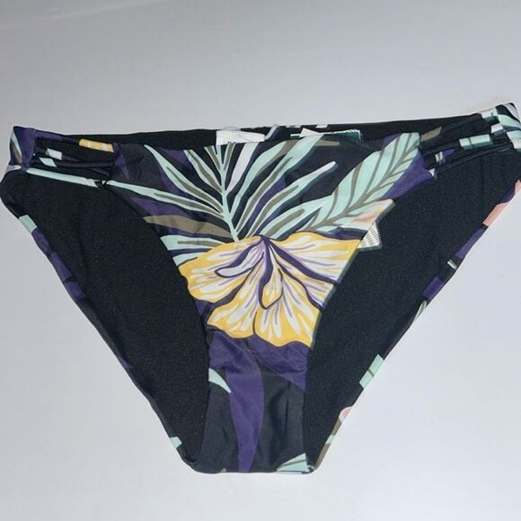 NWT Roxy Active Full Bikini Bottom in True Black Fasso Size Large - Picture 4 of 6
